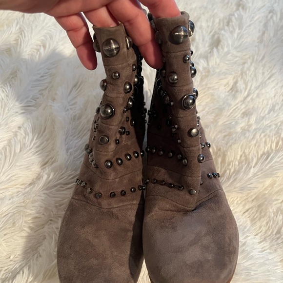 Badgley Mischka Suede Studded Booties - Picture 12 of 12